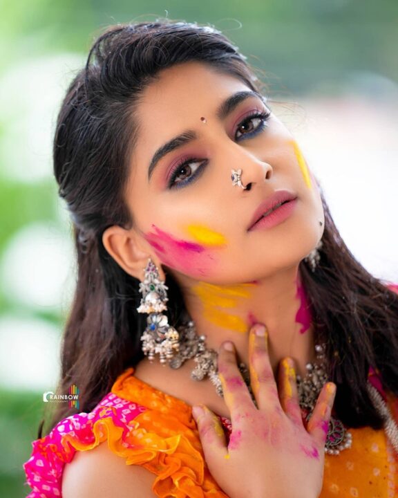 Kannada actress Nishvika Naidu stills in Dandiya Raas lehenga