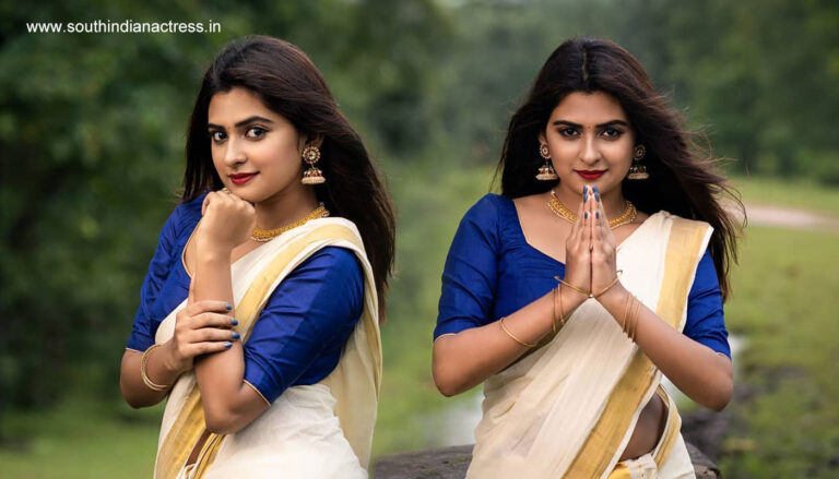 Parvathy Arun photoshoot stills in Kerala Saree