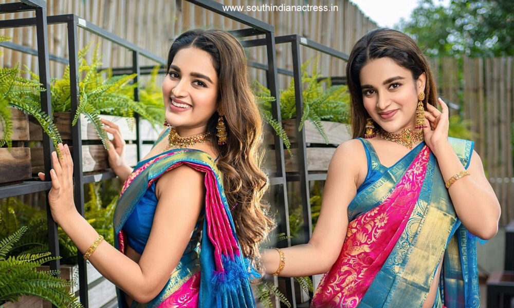 Nidhhi Agerwal stills in Kanchipuram Silk Saree