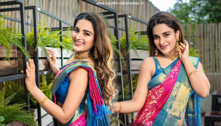Nidhhi Agerwal stills in Kanchipuram Silk Saree