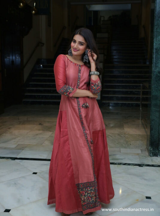 Nidhhi Agerwal cute stills at Kakatiya Fabrics 19 Teen Launch