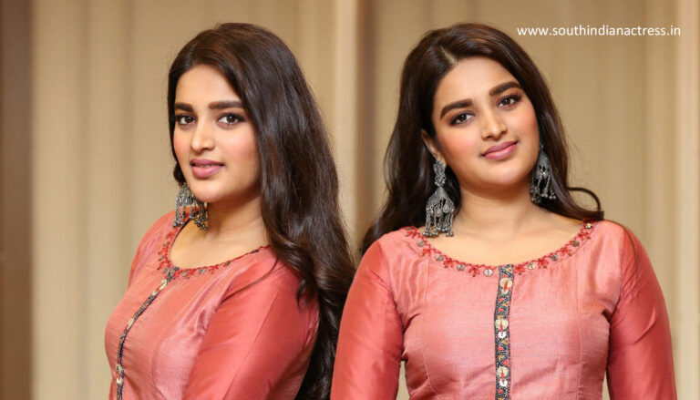 Nidhhi Agerwal cute stills at Kakatiya Fabrics 19 Teen Launch