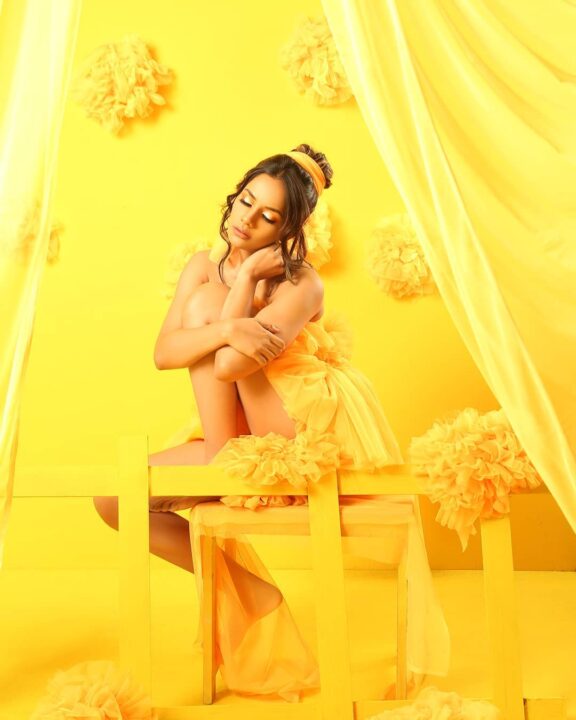 Aishwarya Dutta hot stills in yellow outfit