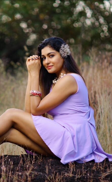 Akshatha Srinivas hot pics in Purple dress