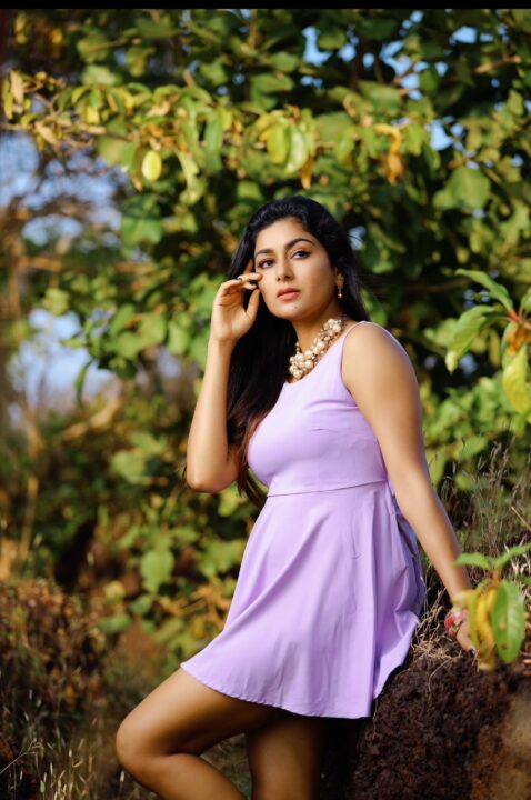 Akshatha Srinivas hot pics in Purple dress