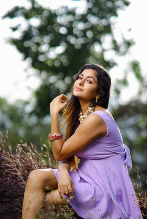 Akshatha Srinivas hot pics in Purple dress