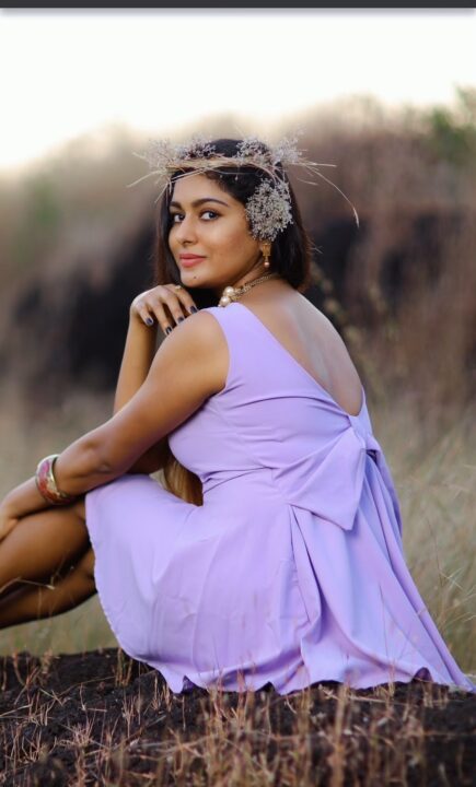 Akshatha Srinivas hot pics in Purple dress