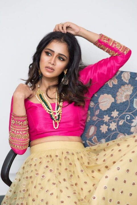 Anjana Rangan glam stills in lehenga