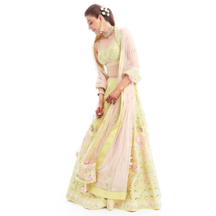 Kajal Aggarwal in Anita Dongre custom-created lehenga