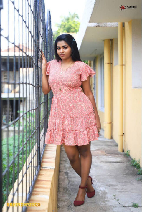 Shalu Shamu stills in pastel pastel wrap tea dress