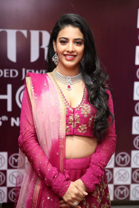 Daksha Nagarkar in pink lehenga stills