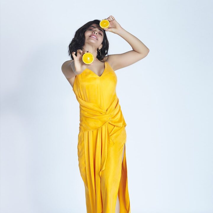 Rashmika Mandanna in yellow outfit photoshoot for URLife