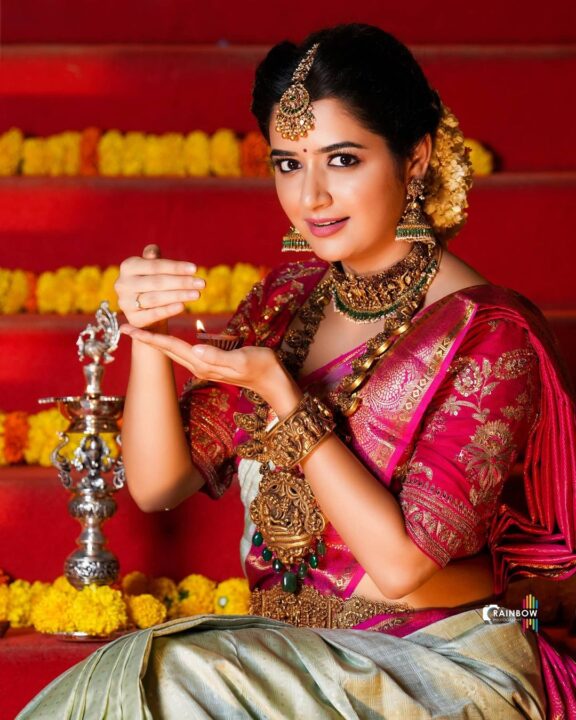 Ashika Ranganath in bridal wear photoshoot stills