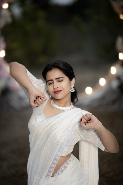 Komalee Prasad in white saree photoshoot
