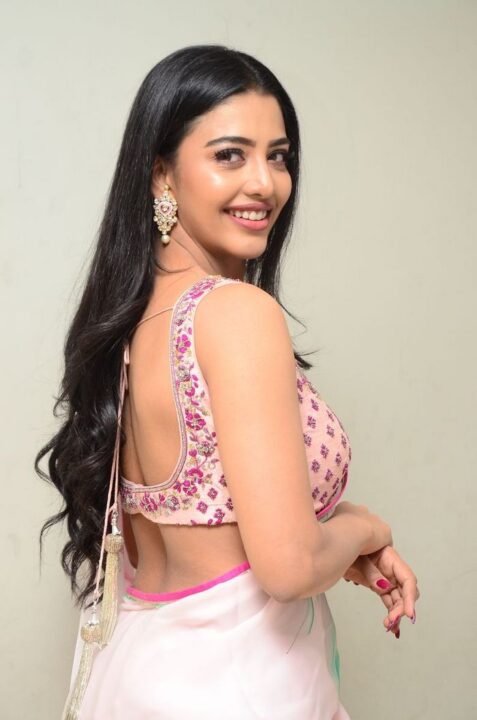 Daksha Nagarkar in saree stills at Zombie Reddy Movie Teaser Launch