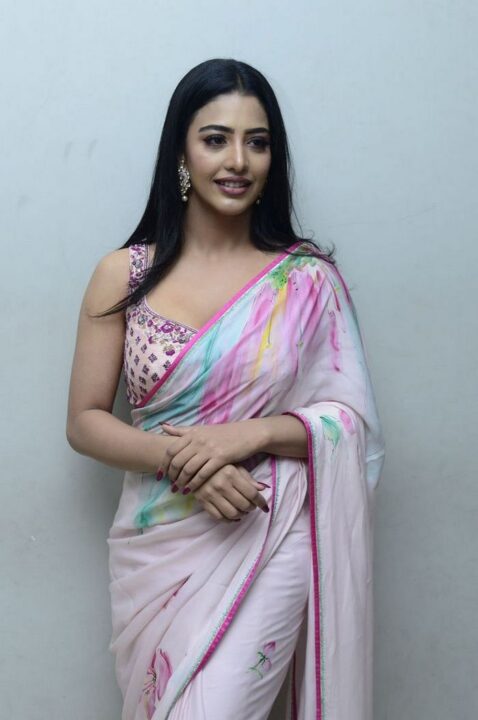 Daksha Nagarkar in saree stills at Zombie Reddy Movie Teaser Launch