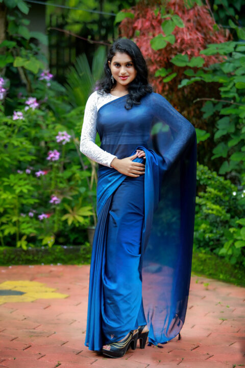 Diya Rose in blue saree photos
