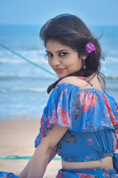 Bandhavi Sridhar photoshoot stills at the beach