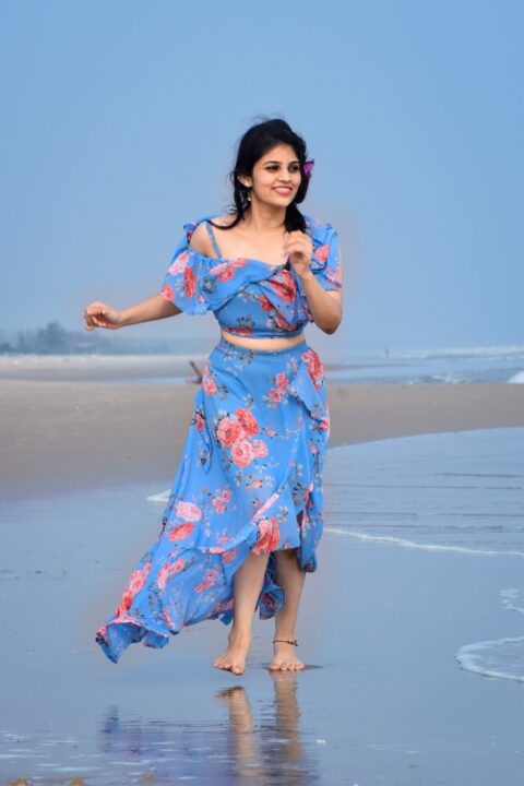 Bandhavi Sridhar photoshoot stills at the beach