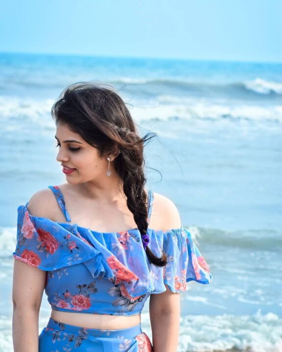 Bandhavi Sridhar photoshoot stills at the beach