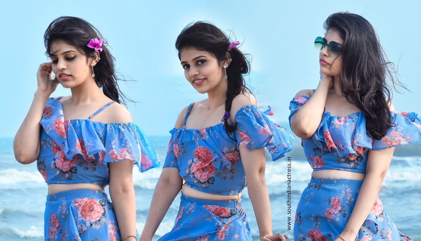 Bandhavi Sridhar photoshoot stills at the beach