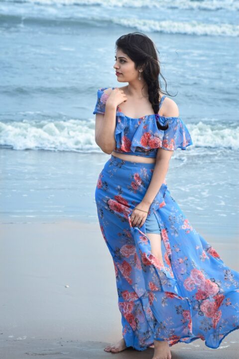 Bandhavi Sridhar photoshoot stills at the beach