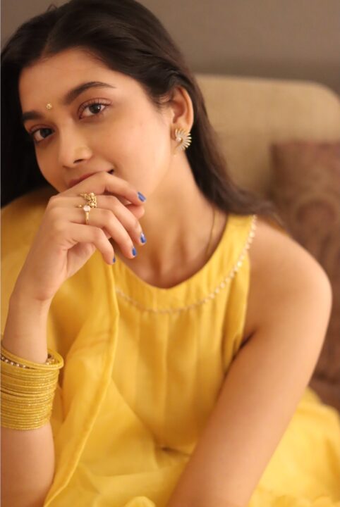 Digangana Suryavanshi in yellow outfit photos