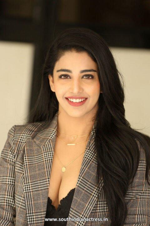 Daksha Nagarkar hot cleavage stills at Zombie Reddy Interview