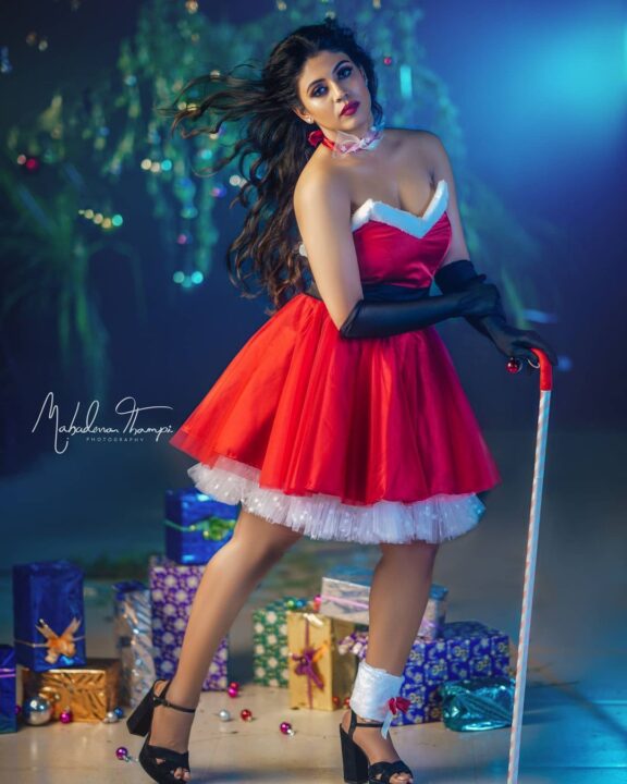 Ineya hot stills in Christmas outfit
