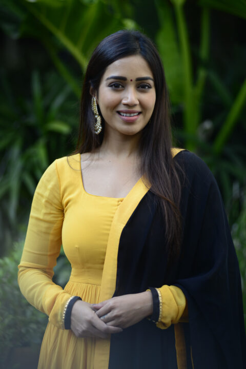 Red Movie actress Nivetha Pethuraj stills in yellow salwar