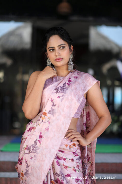 Nandita Swetha saree stills at Akshara Movie Interview