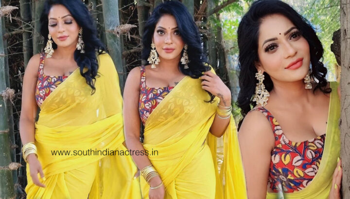 Reshma Pasupuleti hot stills in yellow saree