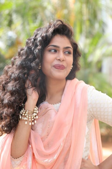 Faria Abdullah stills at Jathi Ratnalu Press Meet