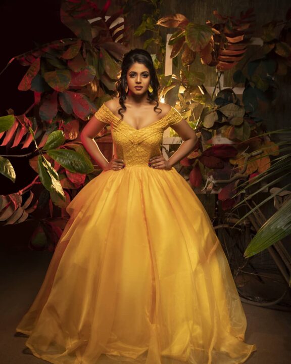 Ineya photoshoot stills in yellow gown