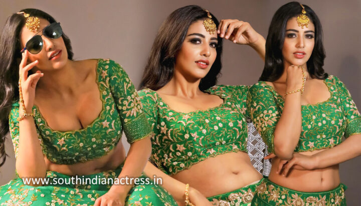 Daksha Nagarkar hot stills in green lehenga