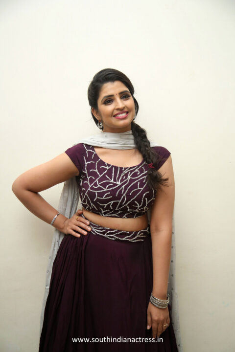 Anchor Syamala in lehenga stills at Ram Charan Birthday