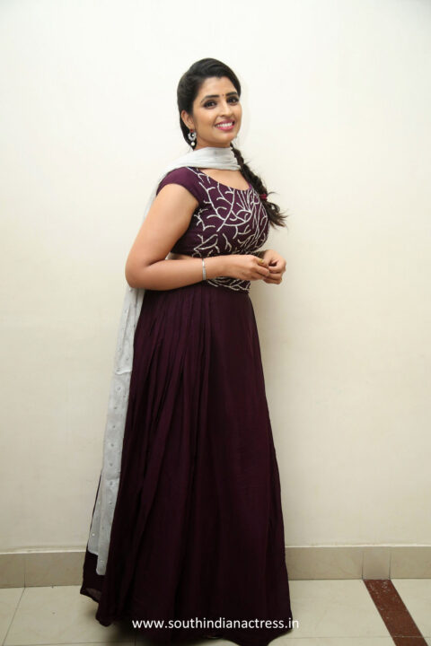 Anchor Syamala in lehenga stills at Ram Charan Birthday