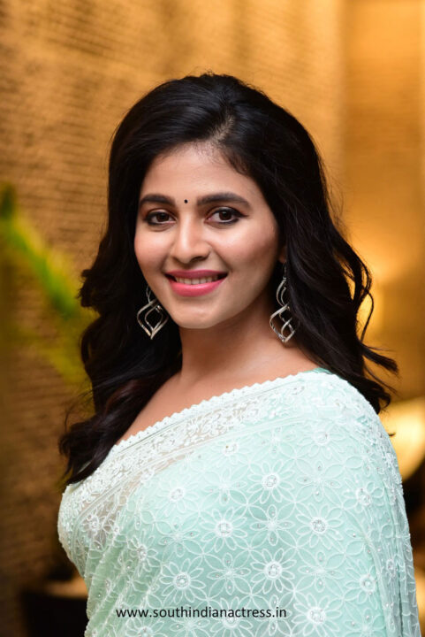 Anjali in saree stills at Vakeel Saab Maguva Nee Vijayam Event