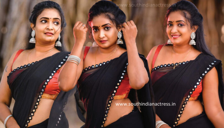 Fatima Mary photoshoot stills in black saree