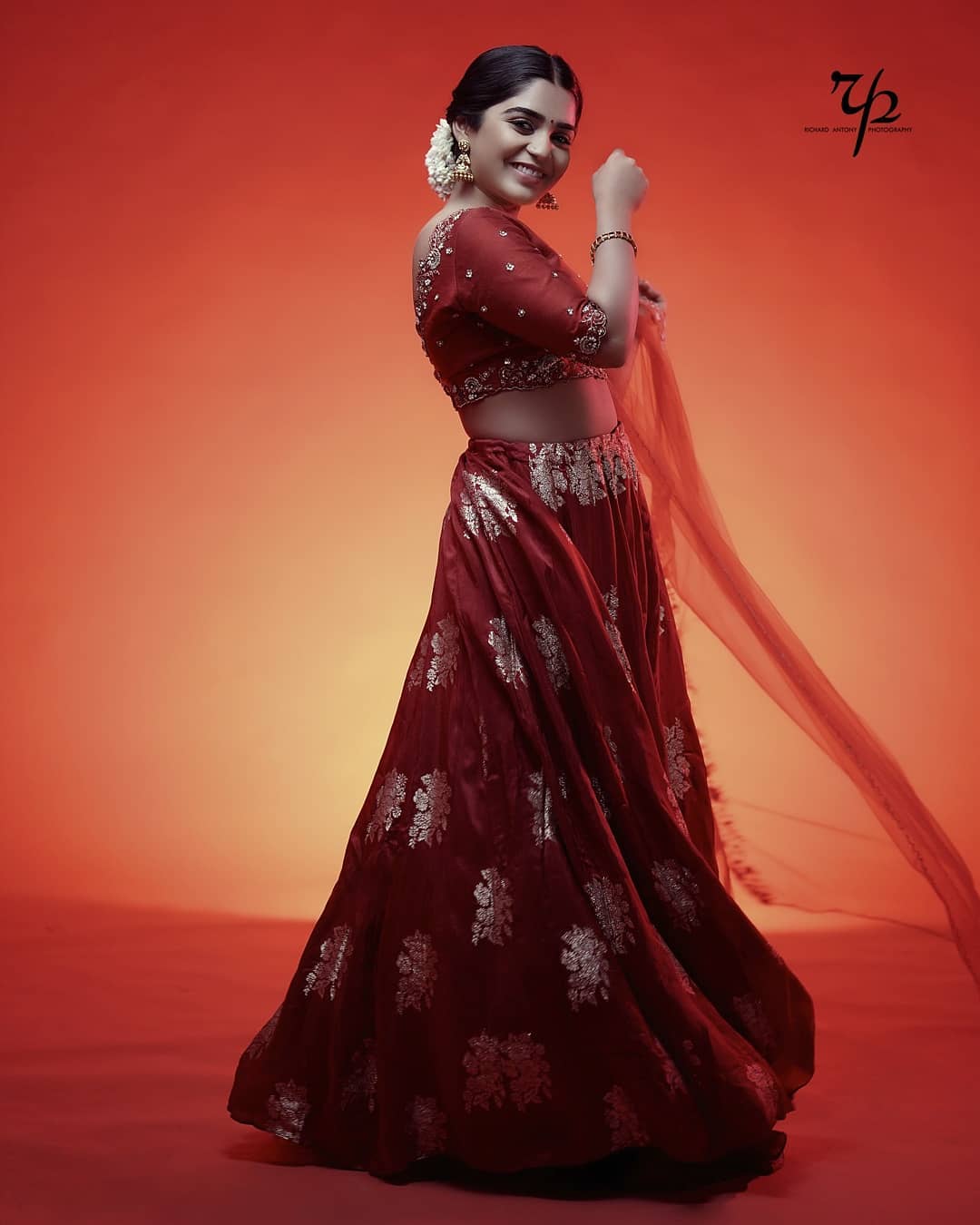 Gouri G Kishan in red lehenga photos - South Indian Actress