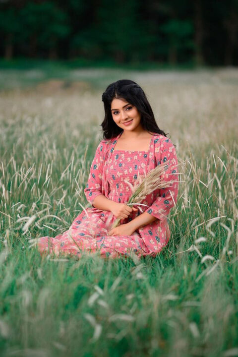 Megha Shetty beautiful stills in floral dress