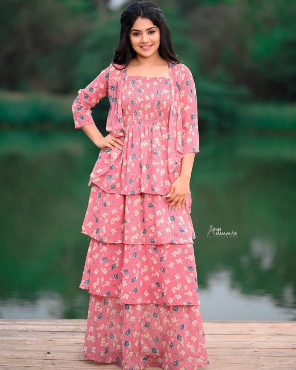 Megha Shetty beautiful stills in floral outfit