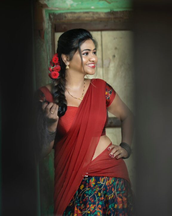 Shalu Shamu in half saree stills