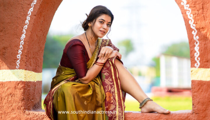 Yamini Bhaskar as village belle in silk saree photos