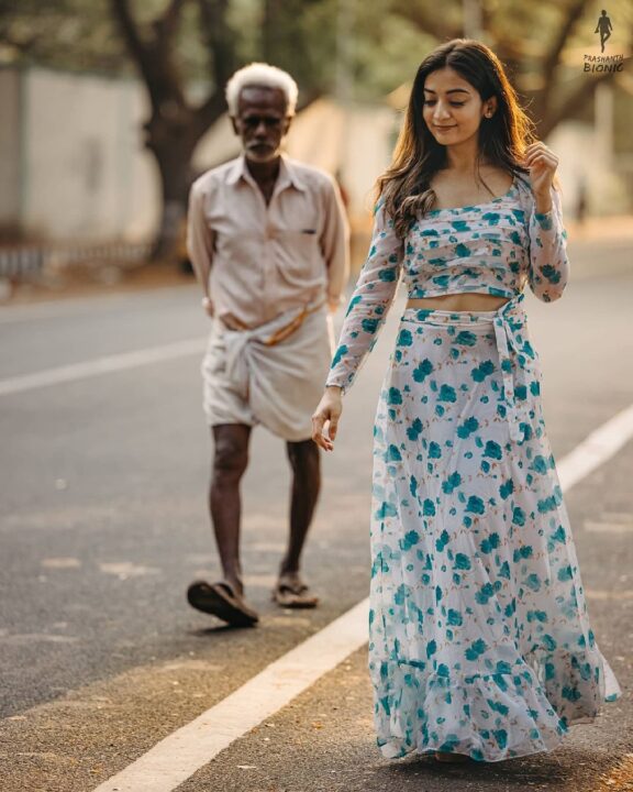 Athmika Sumithran photoshoot in pleated crop top