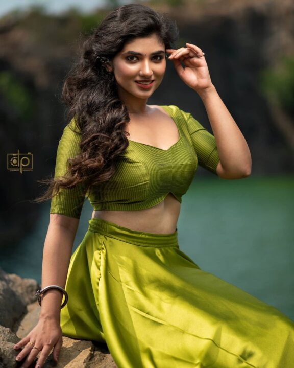 Pragya Nagra photoshoot stills in green outfit