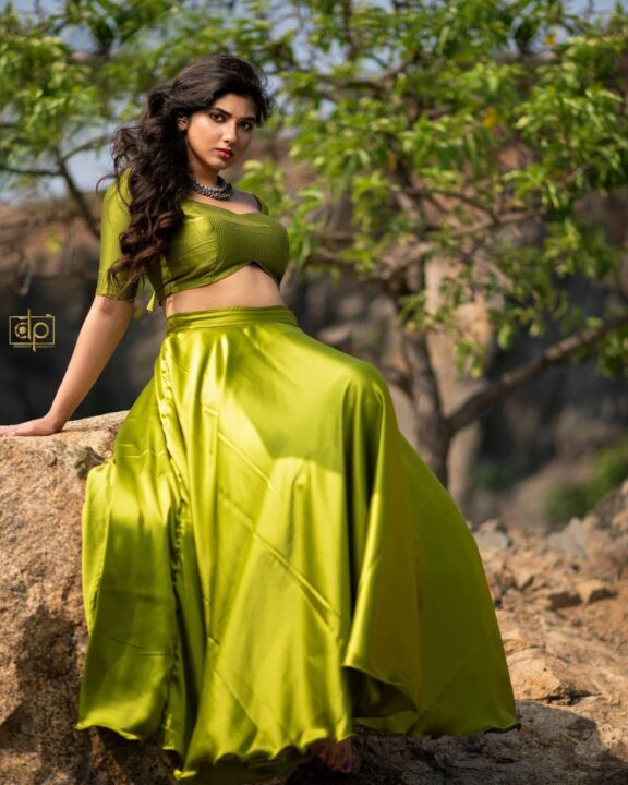 Pragya Nagra photoshoot stills in green outfit