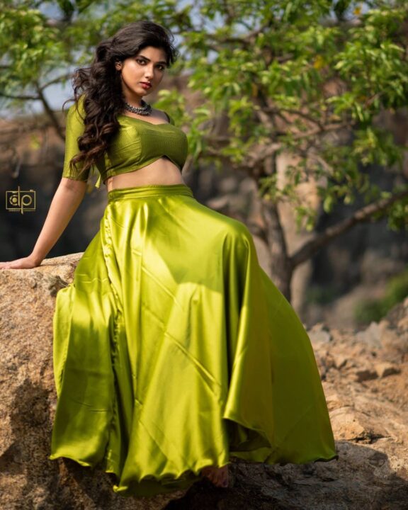 Pragya Nagra photoshoot stills in green outfit