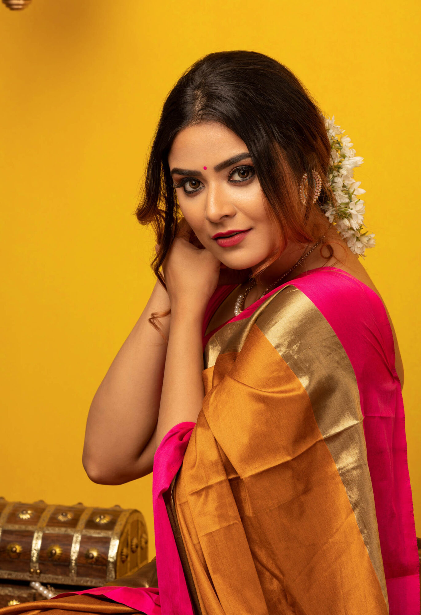 Priyanka Sharma latest HD stills in silk saree