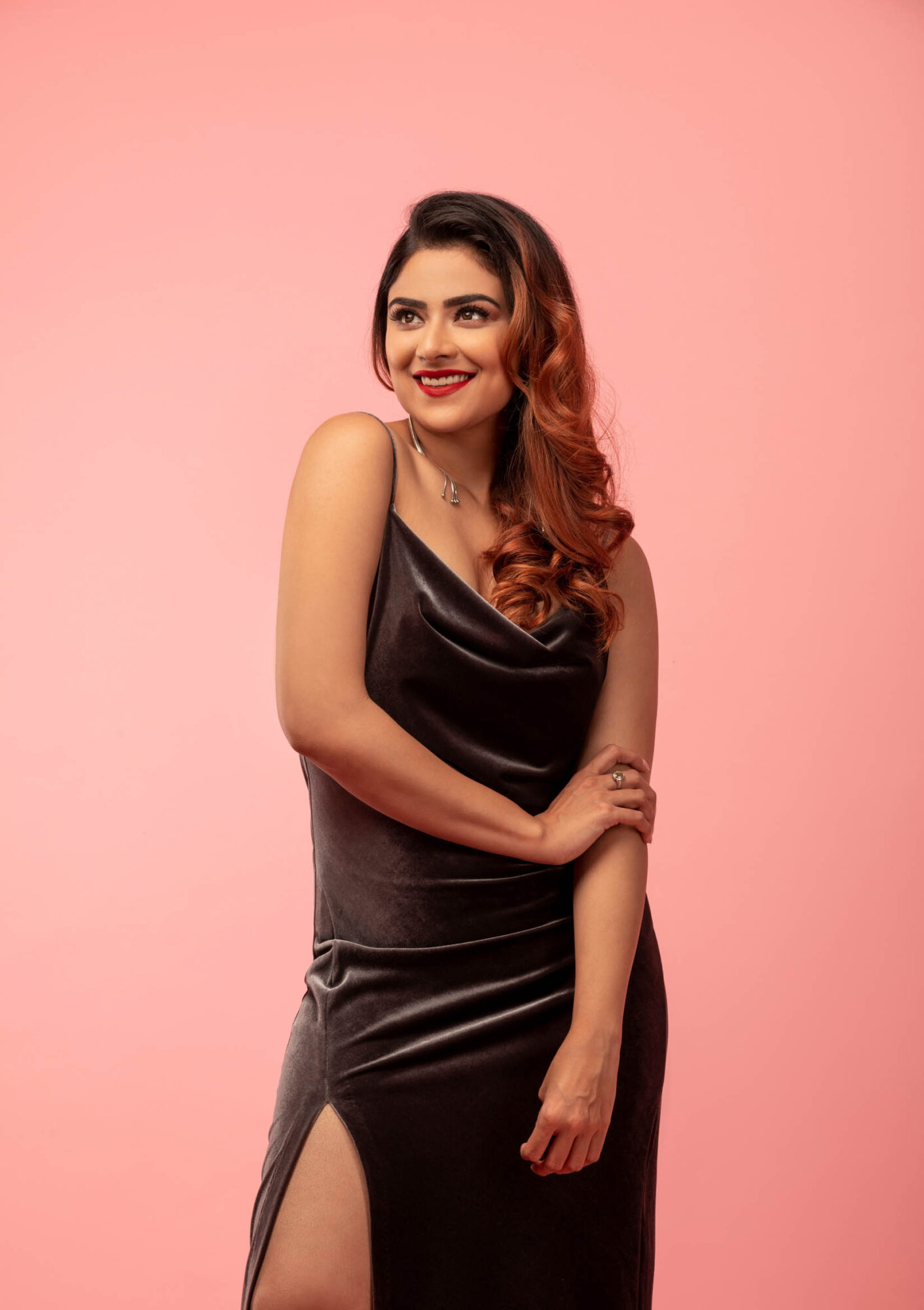 Priyanka Sharma latest HD stills in black cocktail dress